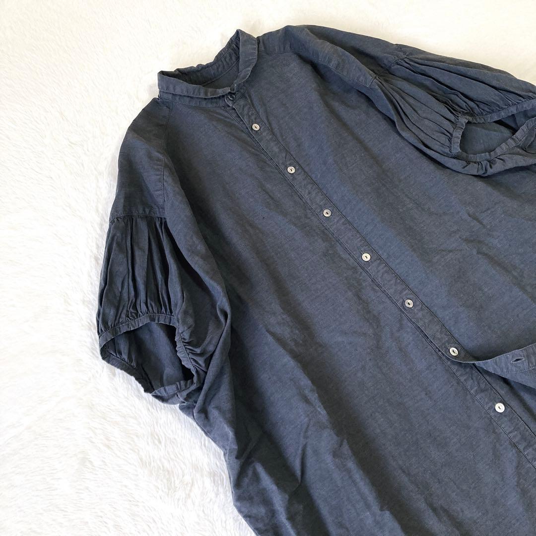 ✨極美品✨ネストローブ★洗える シルクリネン ギャザースリーブチュニックブラウス