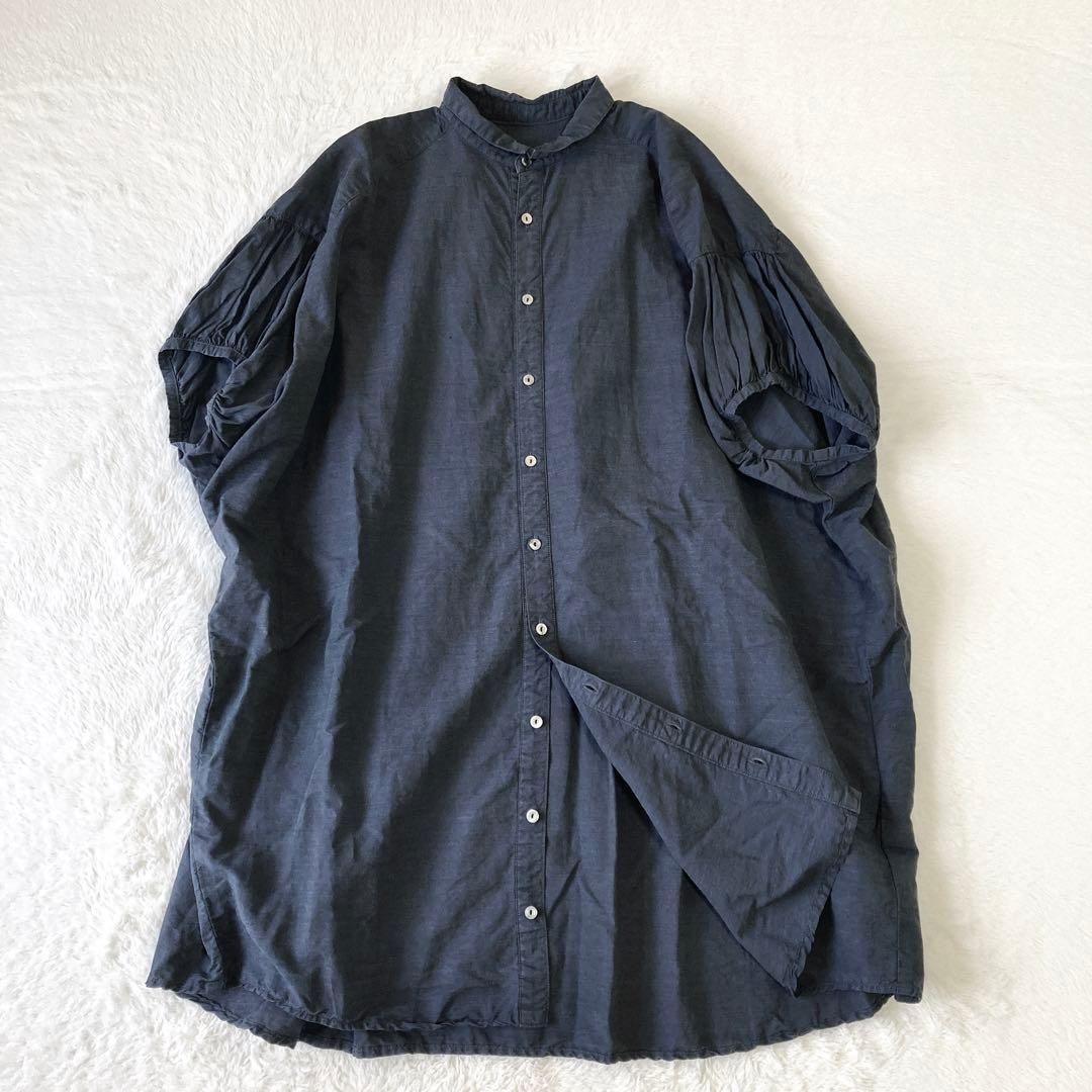 ✨極美品✨ネストローブ★洗える シルクリネン ギャザースリーブチュニックブラウス