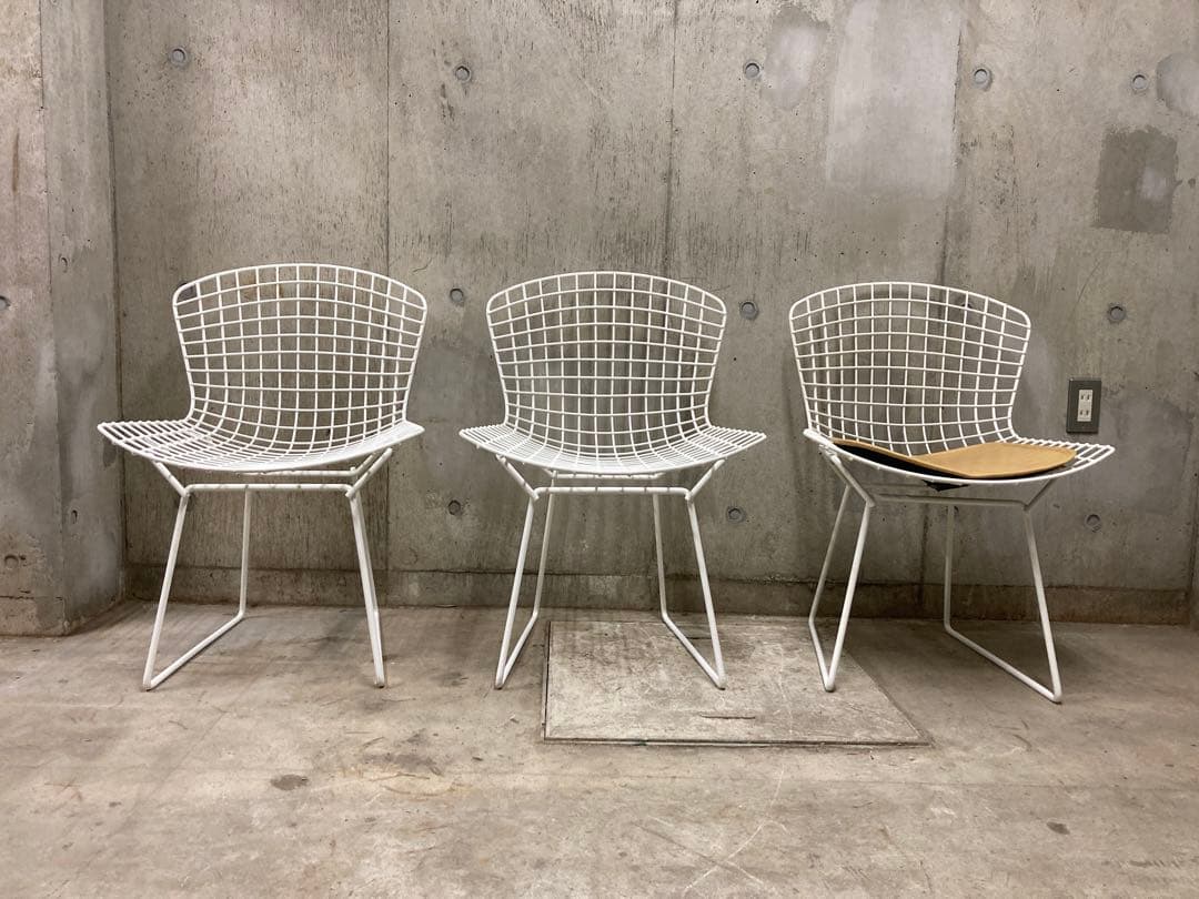 名作 正規Knoll ハリー・ベルトイア ワイヤー チェア①バルセロナ