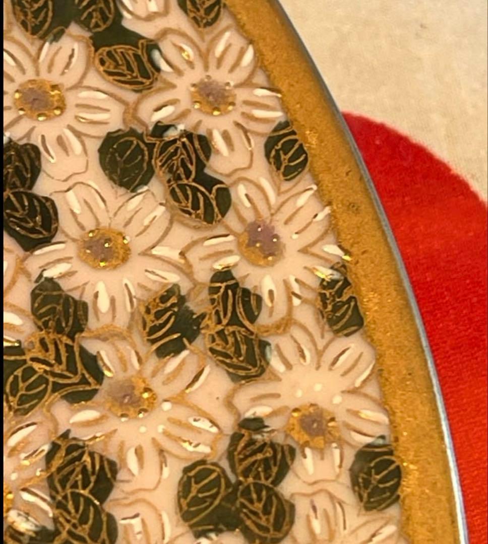 A631 九谷焼　金彩花詰　秀昭　ケーキ皿　ティーセット8点セット