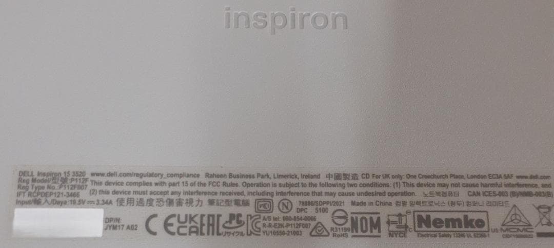 y*⸍様 80L0116-10　DELL Core i7 メモリ16GB ノート