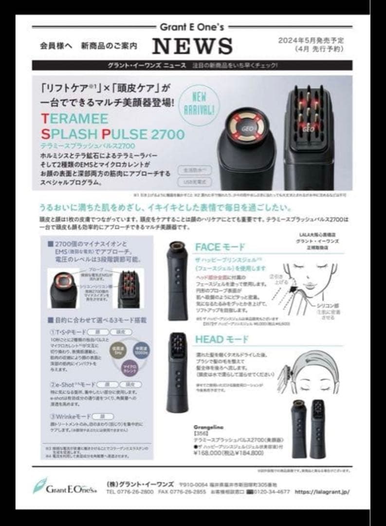 テラミースプラッシュパルス 2700 美顔器