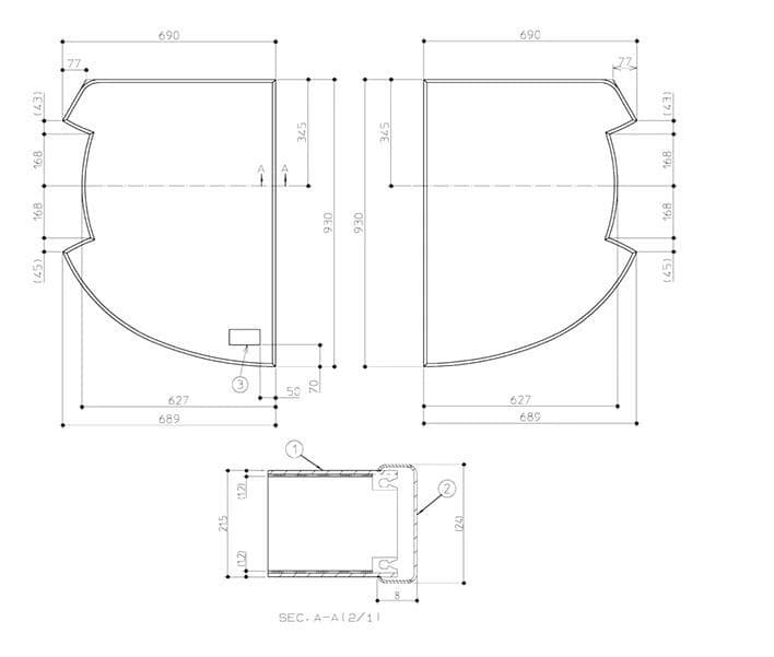 TOTO 風呂ふた 1600シエル割り蓋　保温