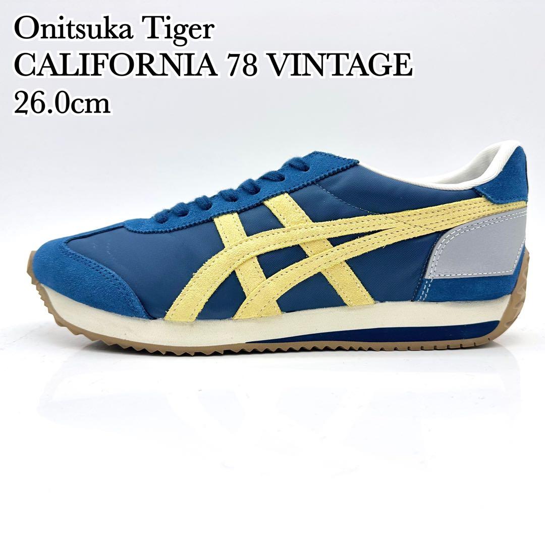 【極美品】オニツカタイガー カリフォルニア78 ヴィンテージ ブルー イエロー