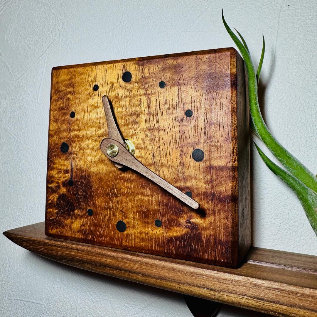 ハンドメイド ハワイアンコアウッド 置き時計