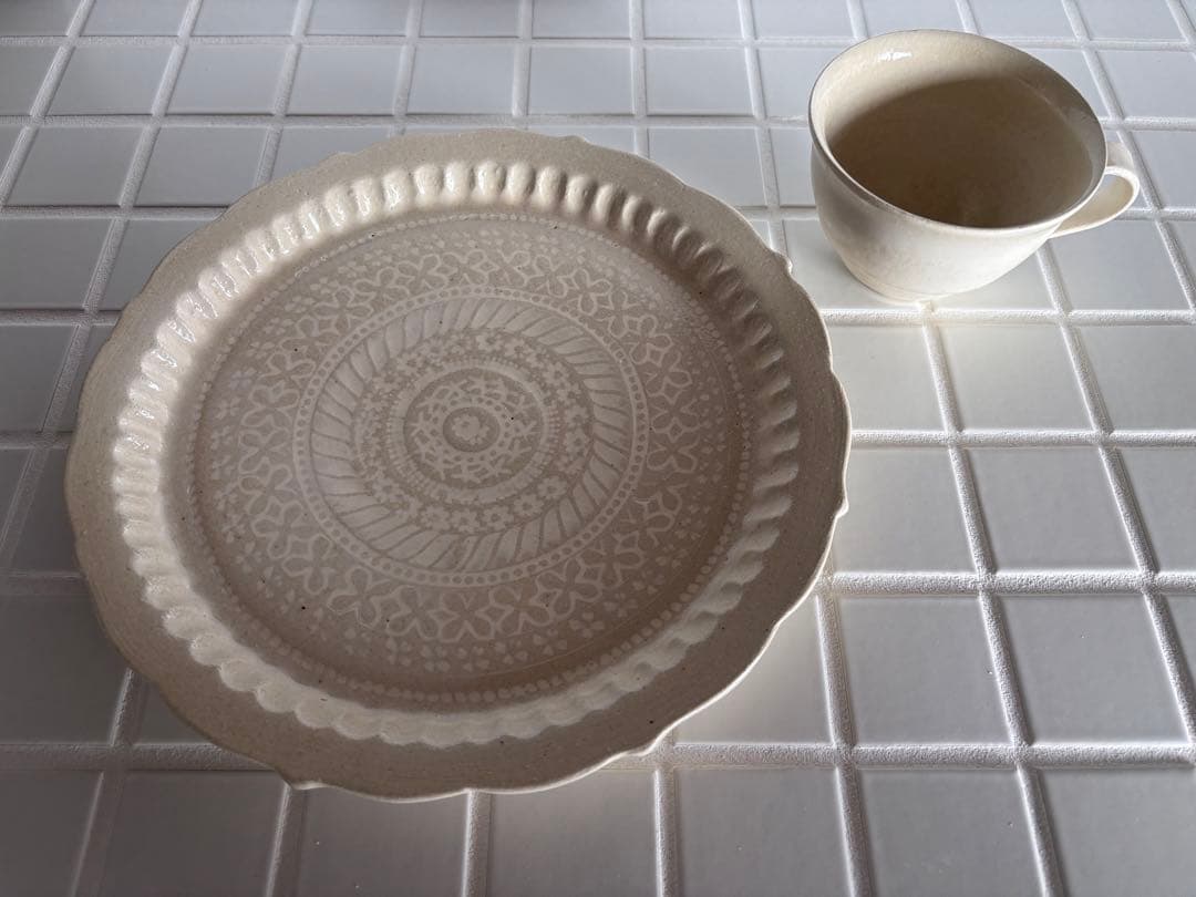 マルヤマウエア　リムプレートプレート　8寸　未使用　2枚セット