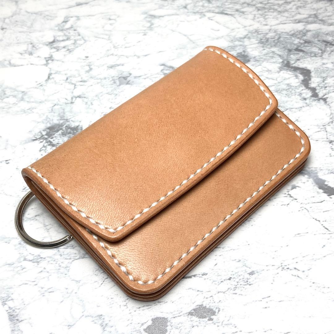 栃木レザー ミニ財布 本革 コンパクト財布 キーリング付き メンズ レディース