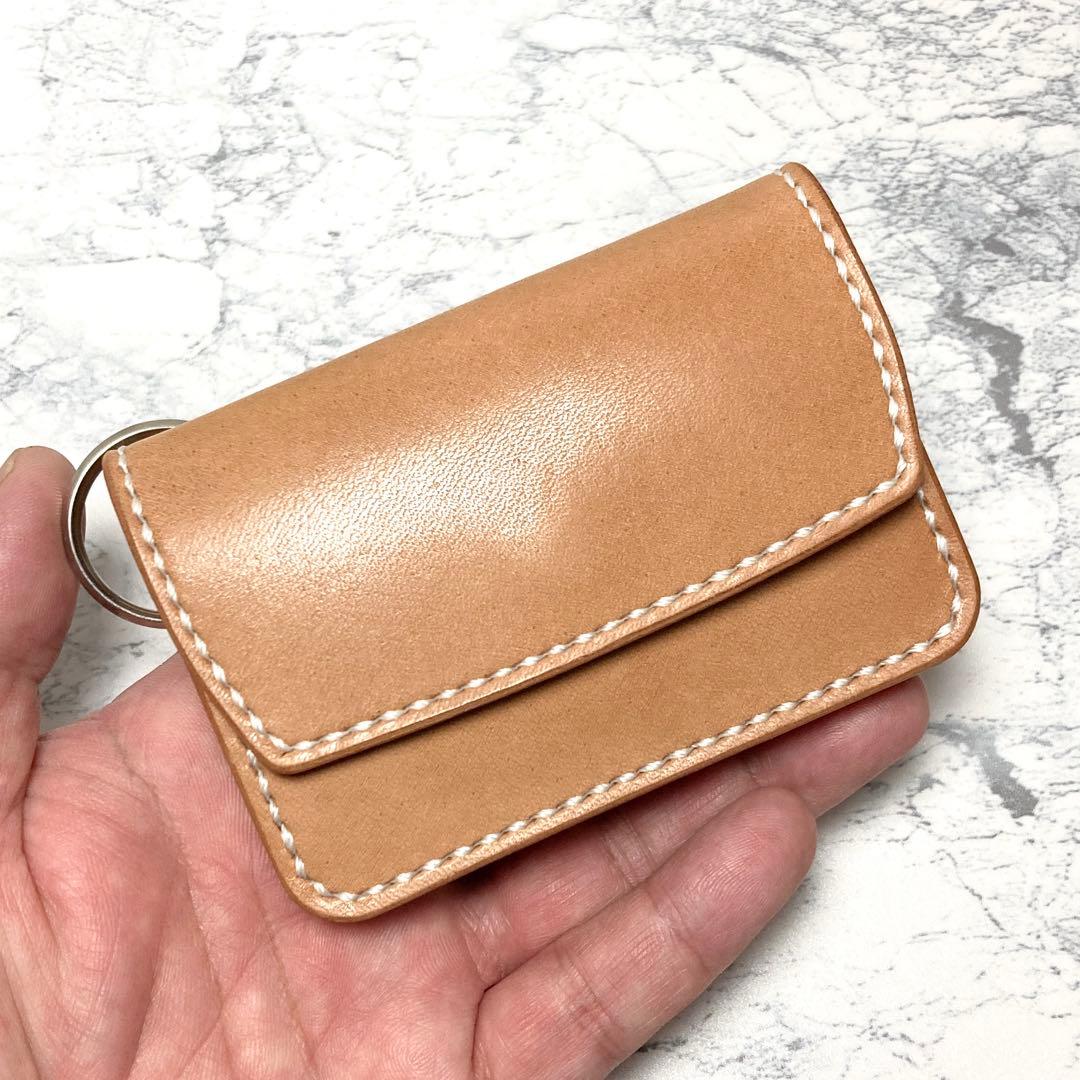 栃木レザー ミニ財布 本革 コンパクト財布 キーリング付き メンズ レディース