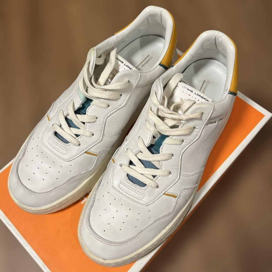CRIME LONDON ホワイト/イエロースニーカー