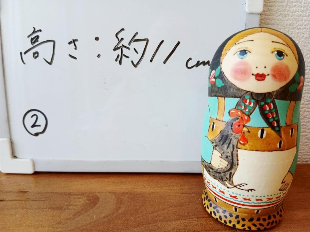 【LYH046】北欧ロシア雑貨 リューバ作のマトリョーシカ　農村一家