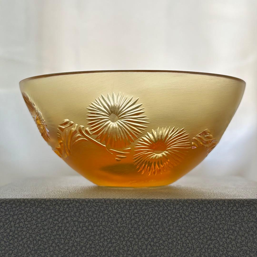 【レア美品 】LALIQUE アンバー ボウル 11cm China Mood