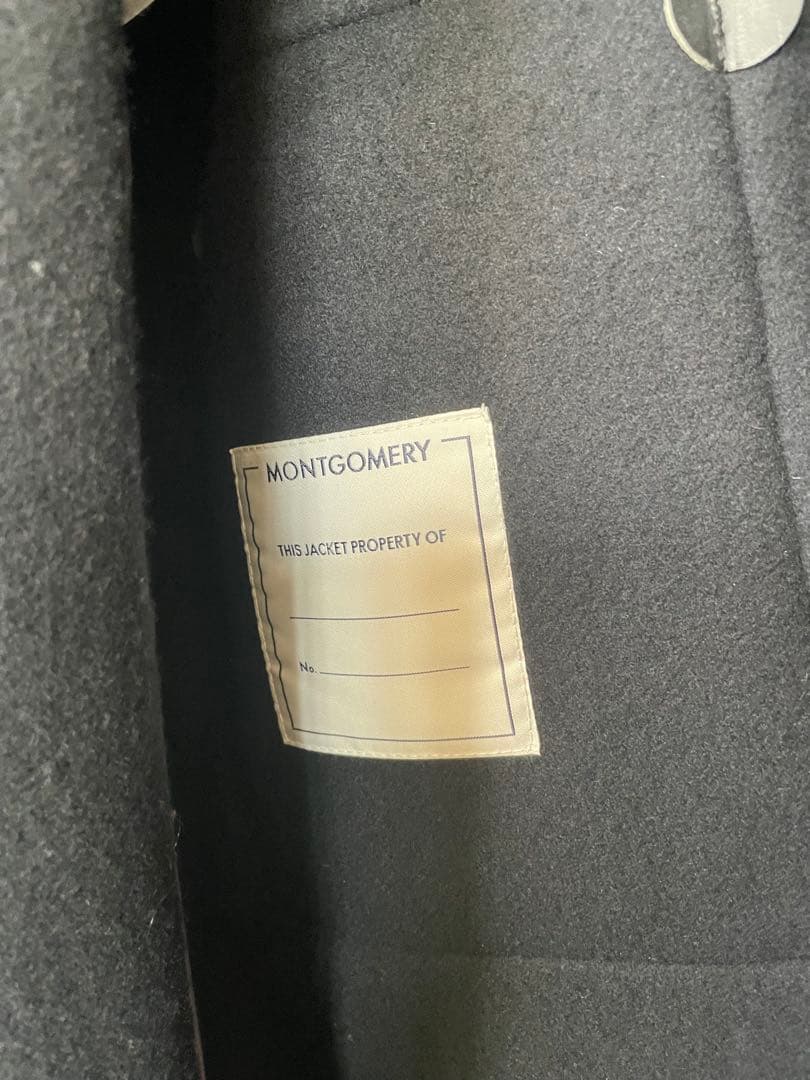 モンゴメリー イエナ別注 140sパイル ロングダッフルコート　黒