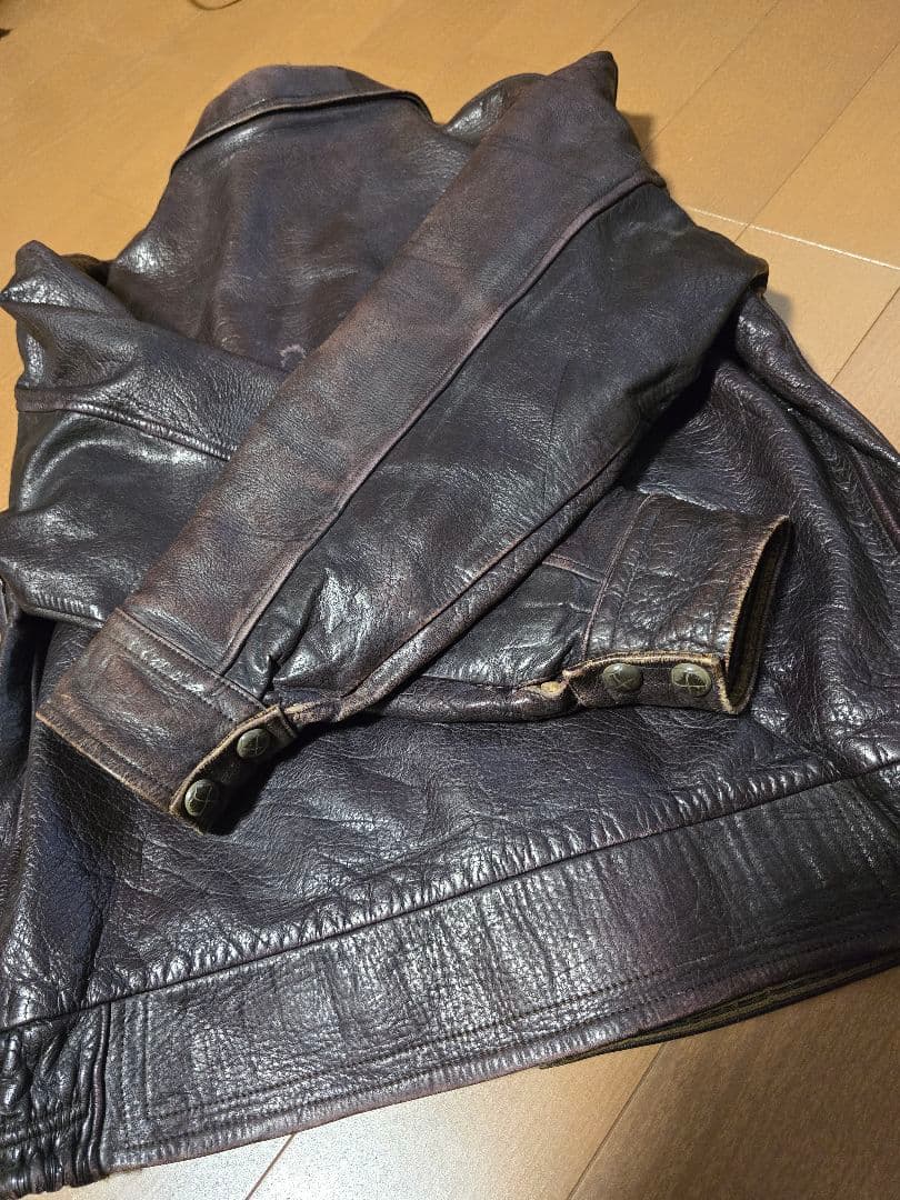 レ*ン様 60s国産ヴィンテージ.レザージャケット.ジャパン.日本製.M.茶色