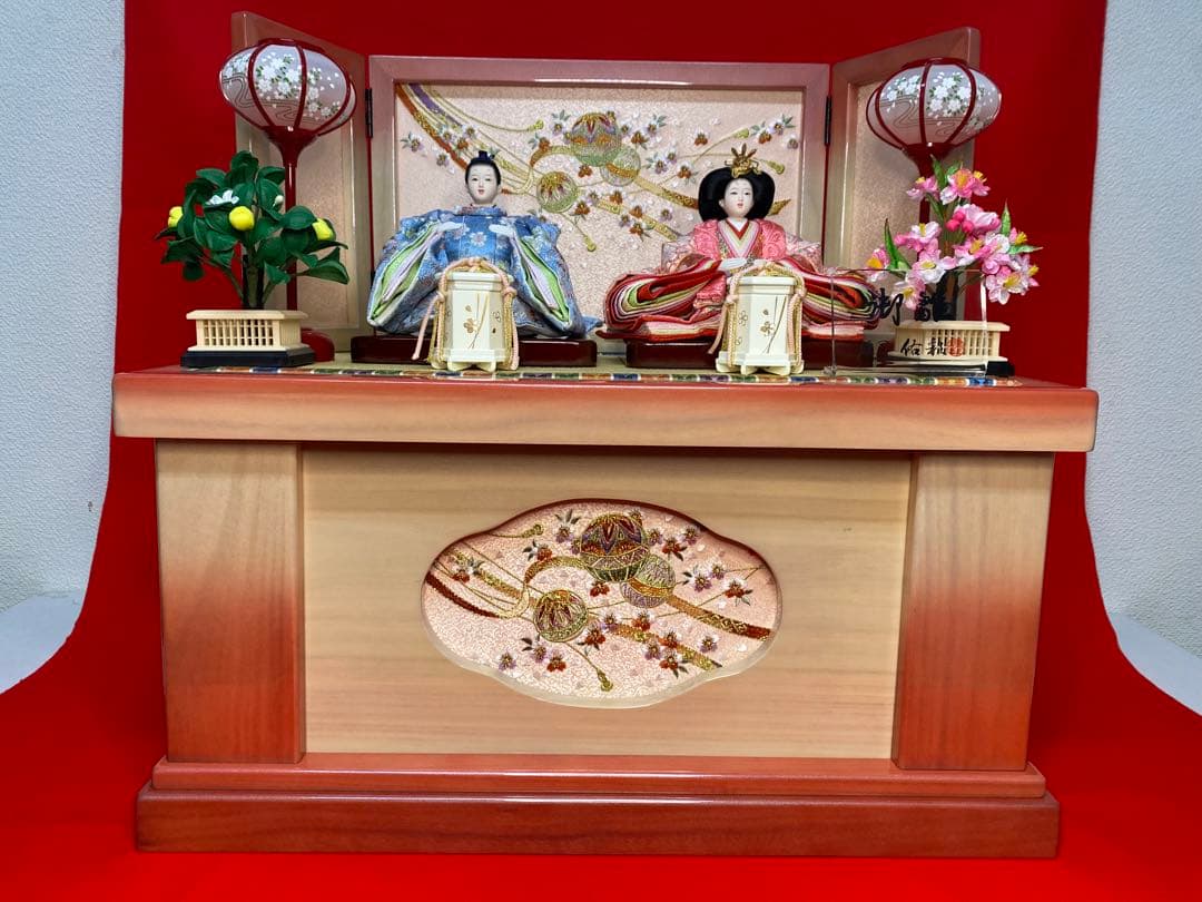 雛人形　親王飾り収納セット・頭　梛葉　作・間口約５５×奥行約３３×高さ約５３㎝