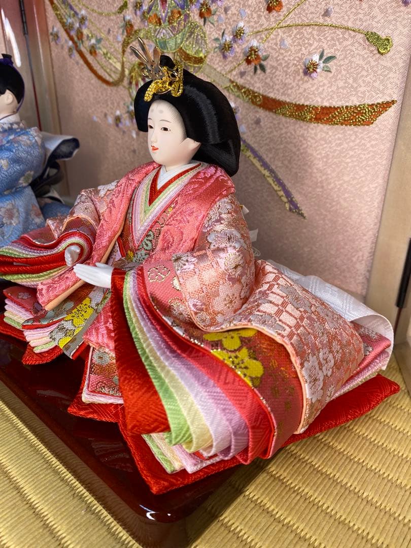 雛人形　親王飾り収納セット・頭　梛葉　作・間口約５５×奥行約３３×高さ約５３㎝