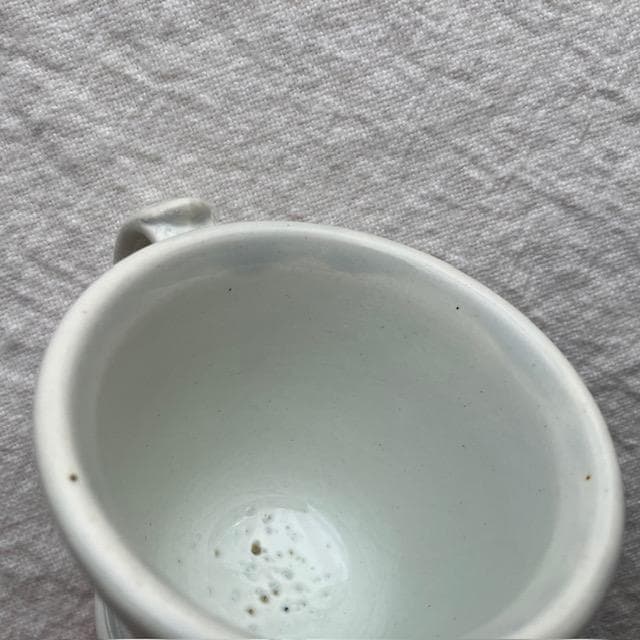 希少美品◆クレイユモントロー白いブリュロオクトゴナルカフェオレボウルカップジアン