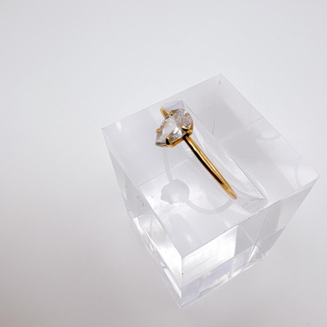 ル*ナ様 【agete】K10ゴールド 細身華奢シンプルティアドロップ 色石リン