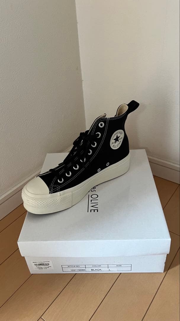 大幅値下げ コンバース 厚底 ブラック ハイカット スニーカー