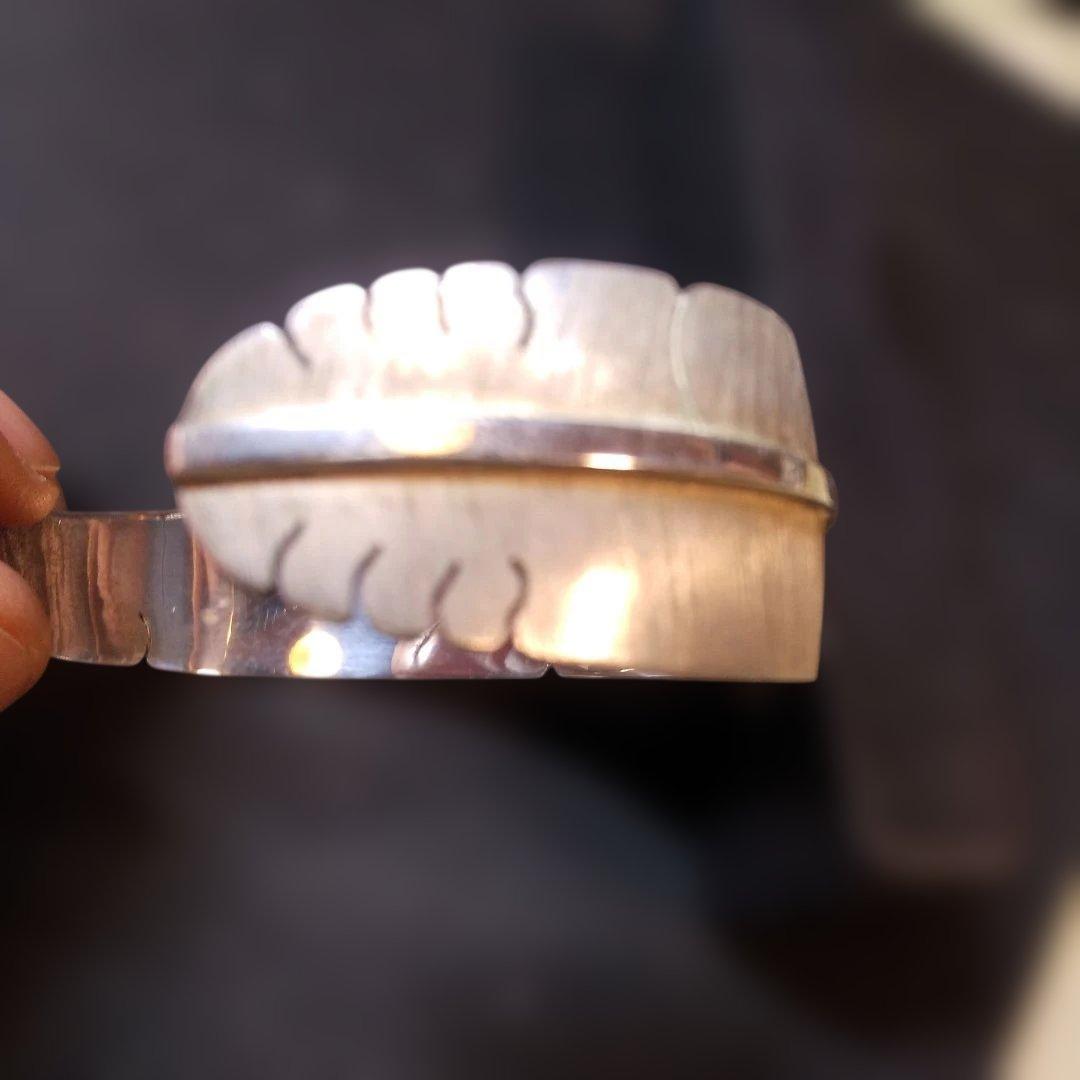 マイケル.カーク作 フェザーシルバーバングル 20mm 中古美品