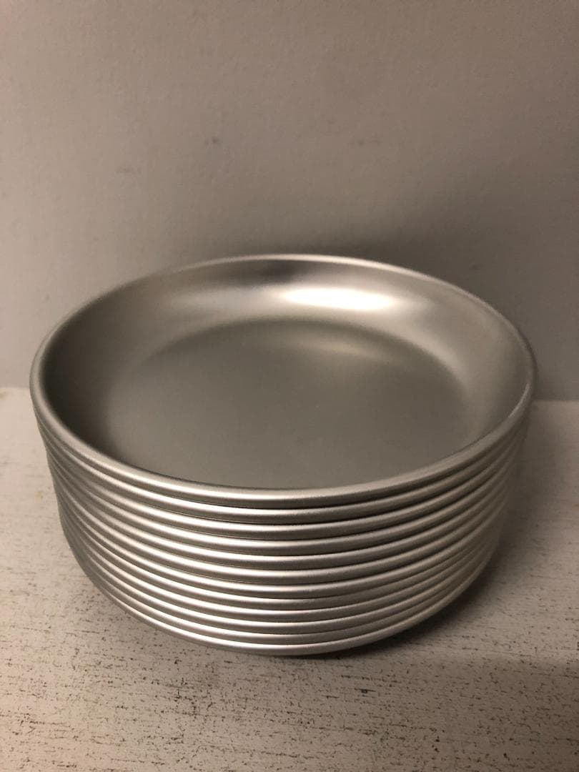 12枚　アカオアルミ　アルマイト　給食用皿　15cm　アルミ皿　丸皿　⑴