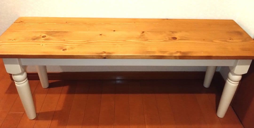 天然木★ベンチ　白脚