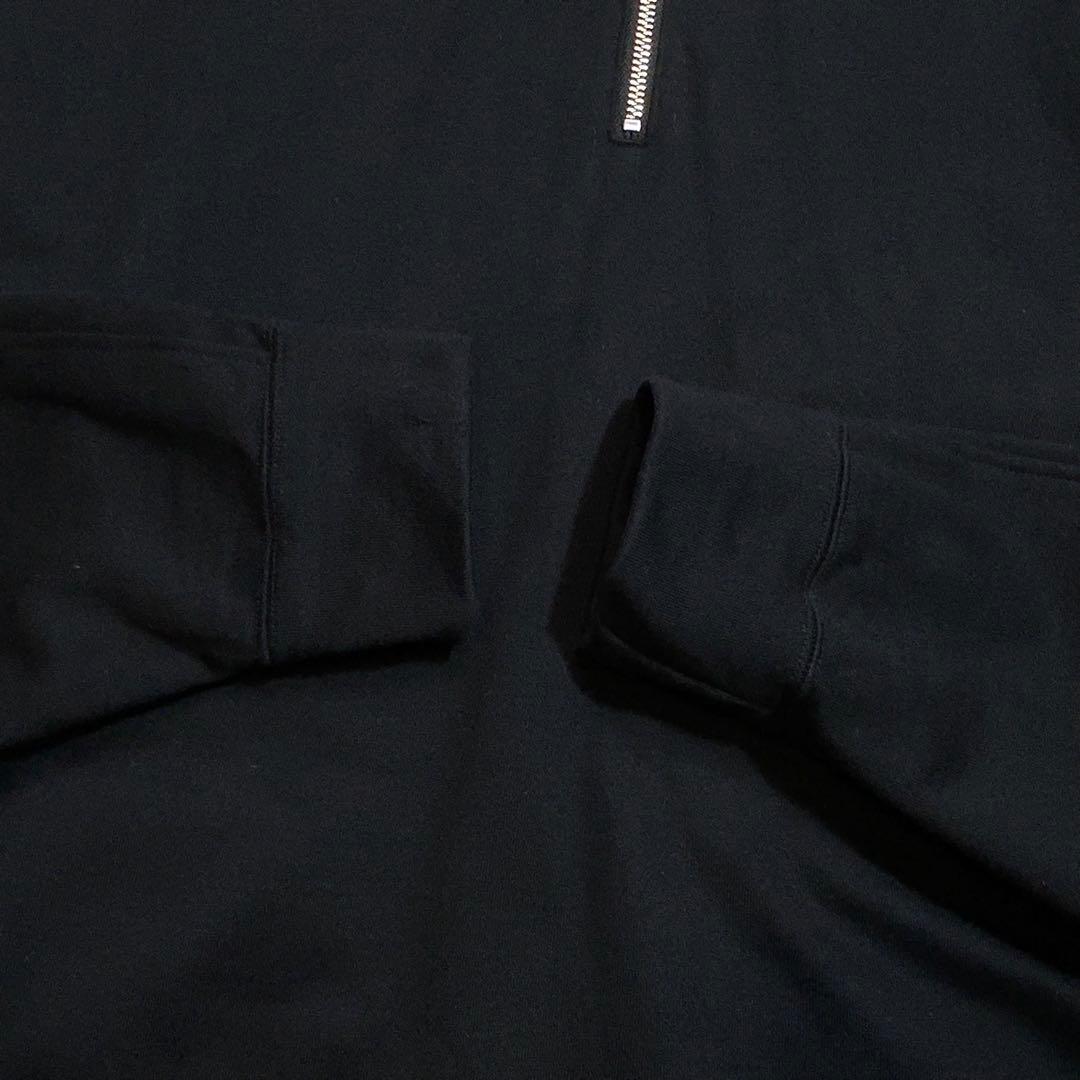 美品　メゾンスペシャル　ハーフジップパーカー　フーディ　46　M　黒