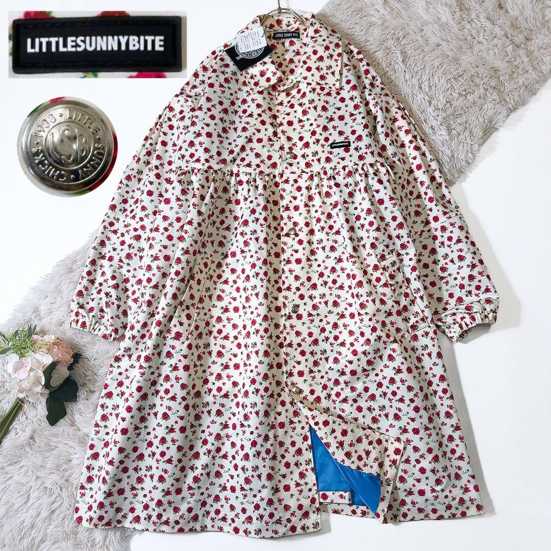 新品タグ付ꕥリトルサニーバイト 現行品 ローズレーヨンジャケット 花柄 大きめ