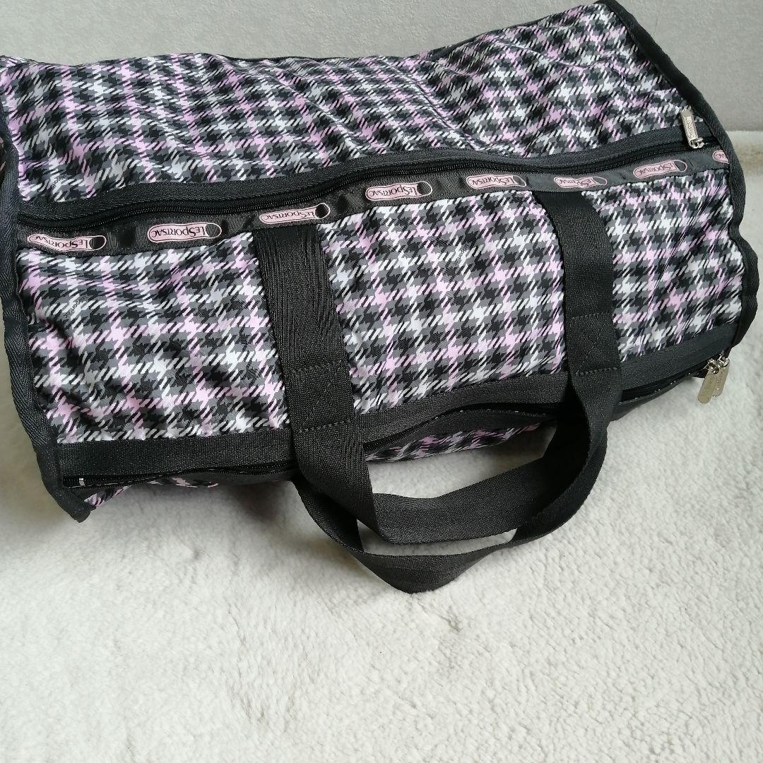 美品☆レスポートサック　ボストンバッグ　ショルダー　千鳥柄　2way　大容量