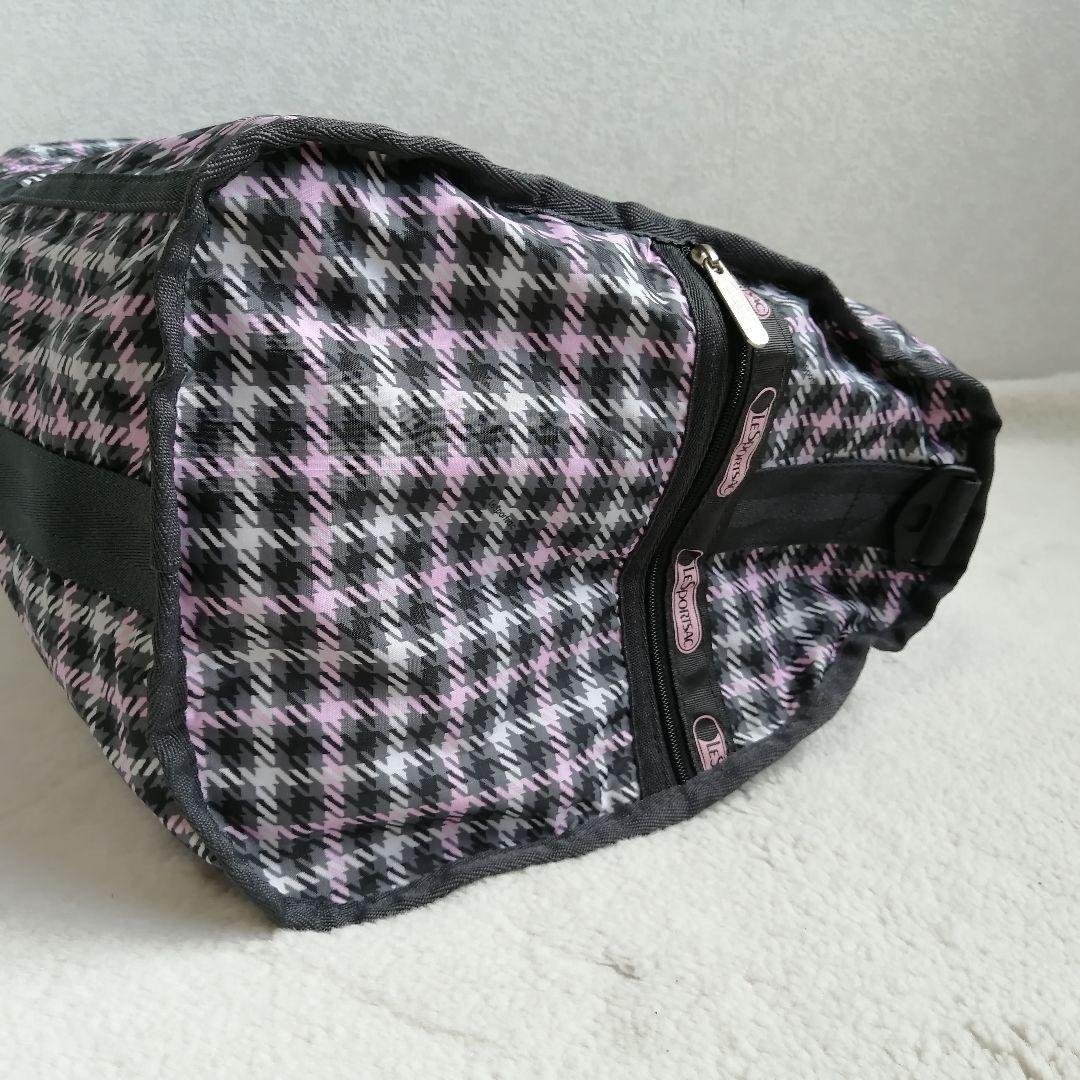美品☆レスポートサック　ボストンバッグ　ショルダー　千鳥柄　2way　大容量