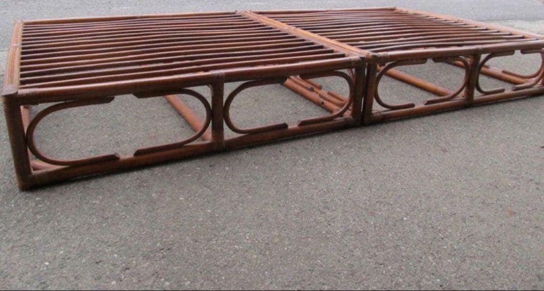 籐　ラタン　シングルベッド