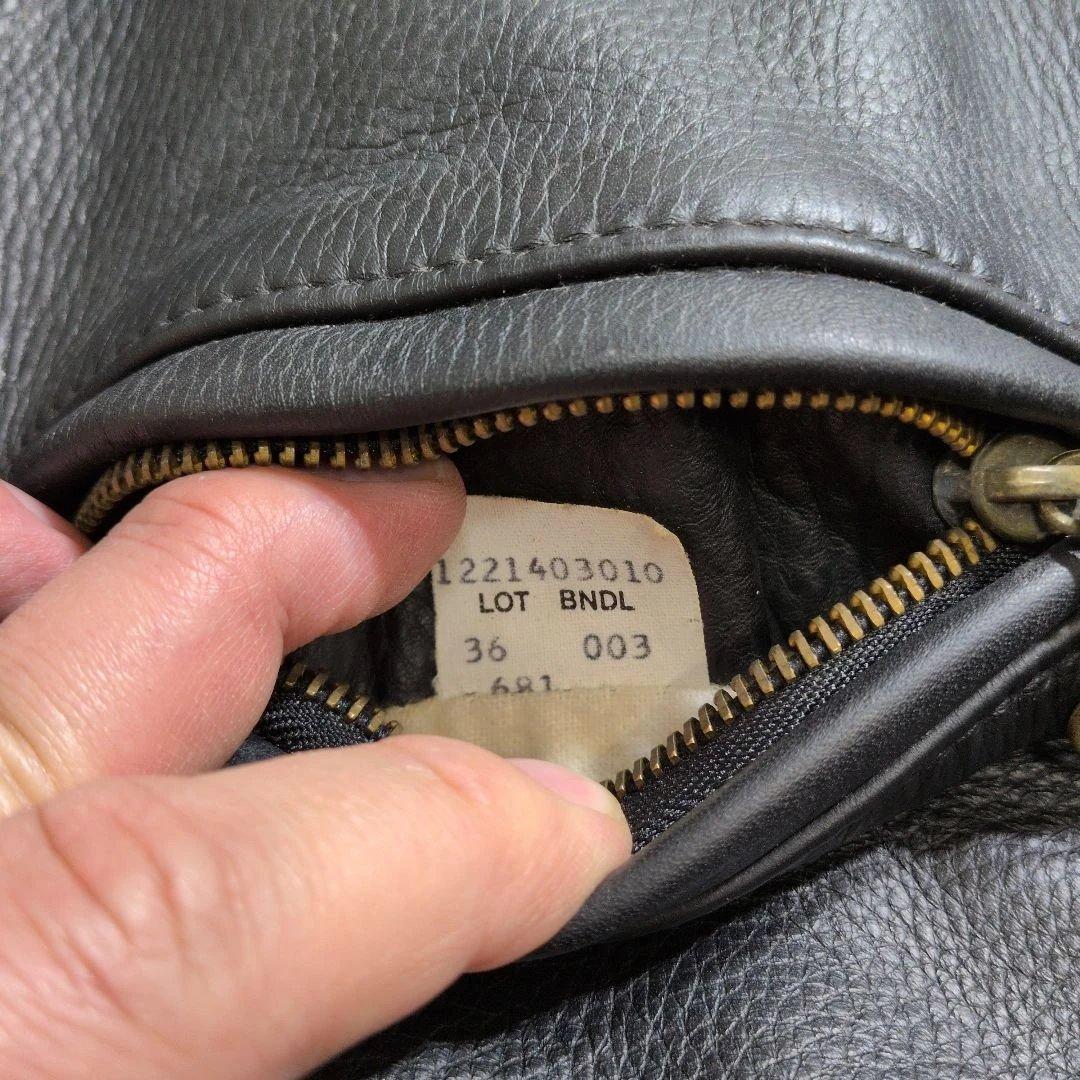 美品ショット681トラッカージャケット36黒裏地チェック　生地ネル