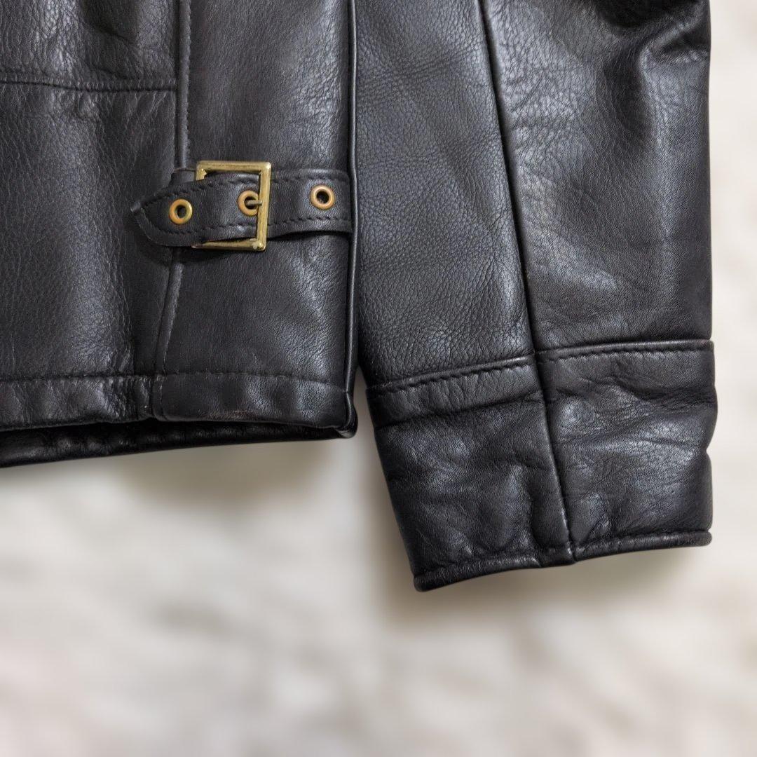 美品ショット681トラッカージャケット36黒裏地チェック　生地ネル