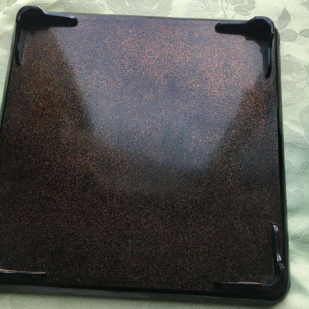 逸品　極上春の七草蒔絵　四方脚付膳　蓋付碗セット　C