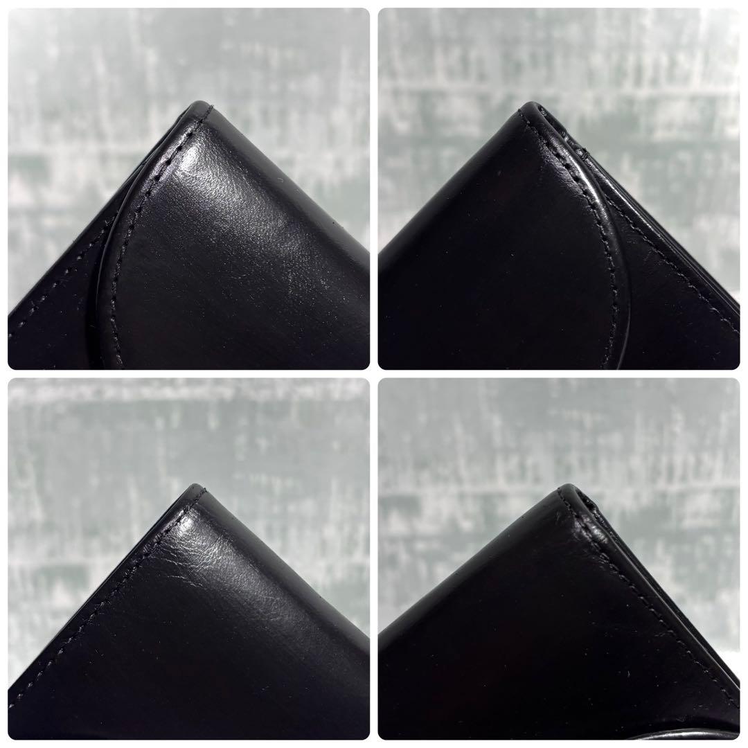 【よろしくん！】ホワイトハウスコックス 3つ折り財布 黒 レザー ブラック