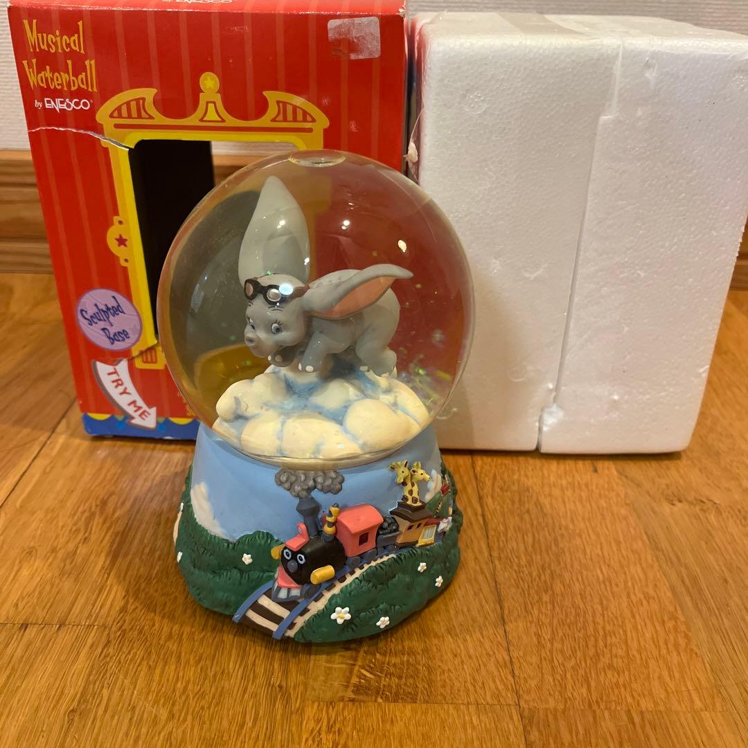 希少　エネスコ　ディズニー　ダンボ　　レトロ　オルゴール　スノードーム✳︎