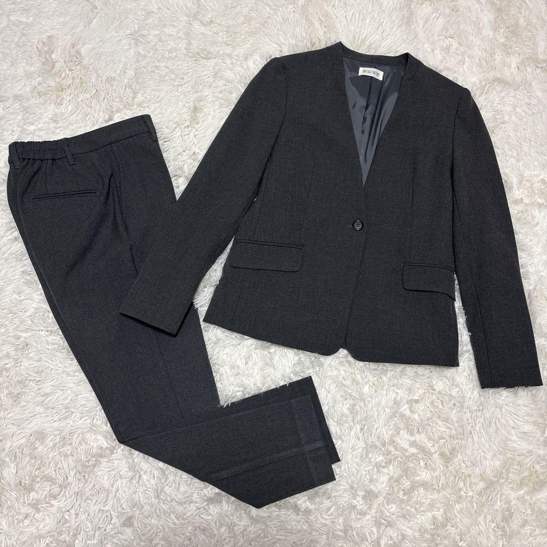 未使用に近い★プラステ　セットアップ　ノーカラー　ウォームリザーブ　XS　グレー