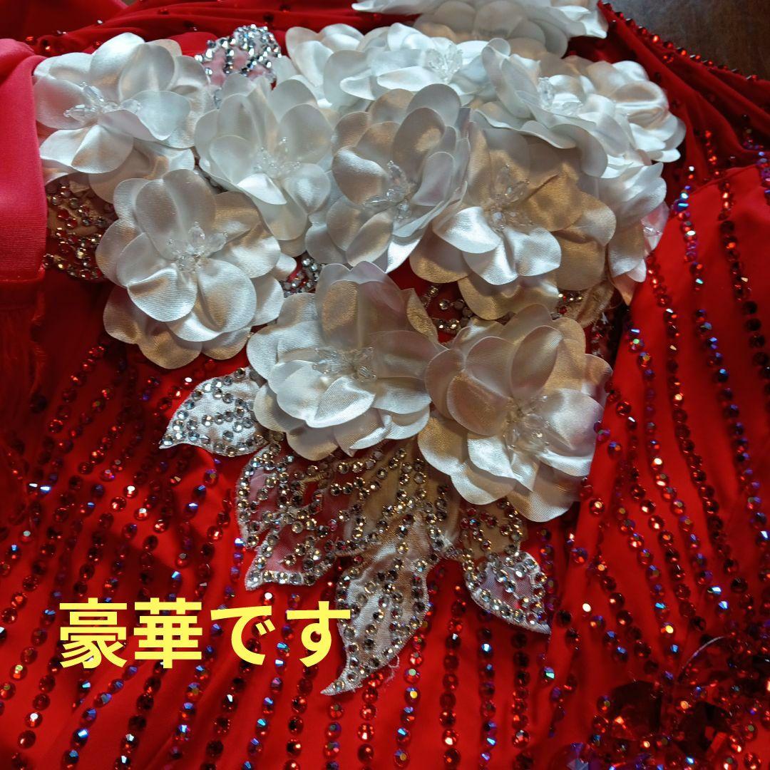 専用✨️豪華オーダー✨️社交ダンススタンダードドレス（Ｌサイズ）赤&白グラデー
