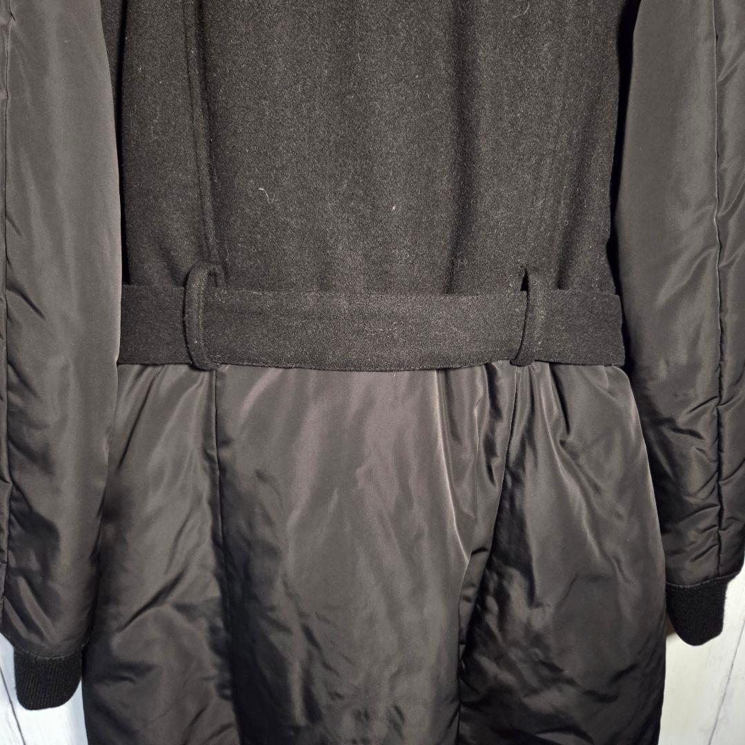 MOSCHINO ライダースコート ダウン ロング 異素材 切替 ウール 黒