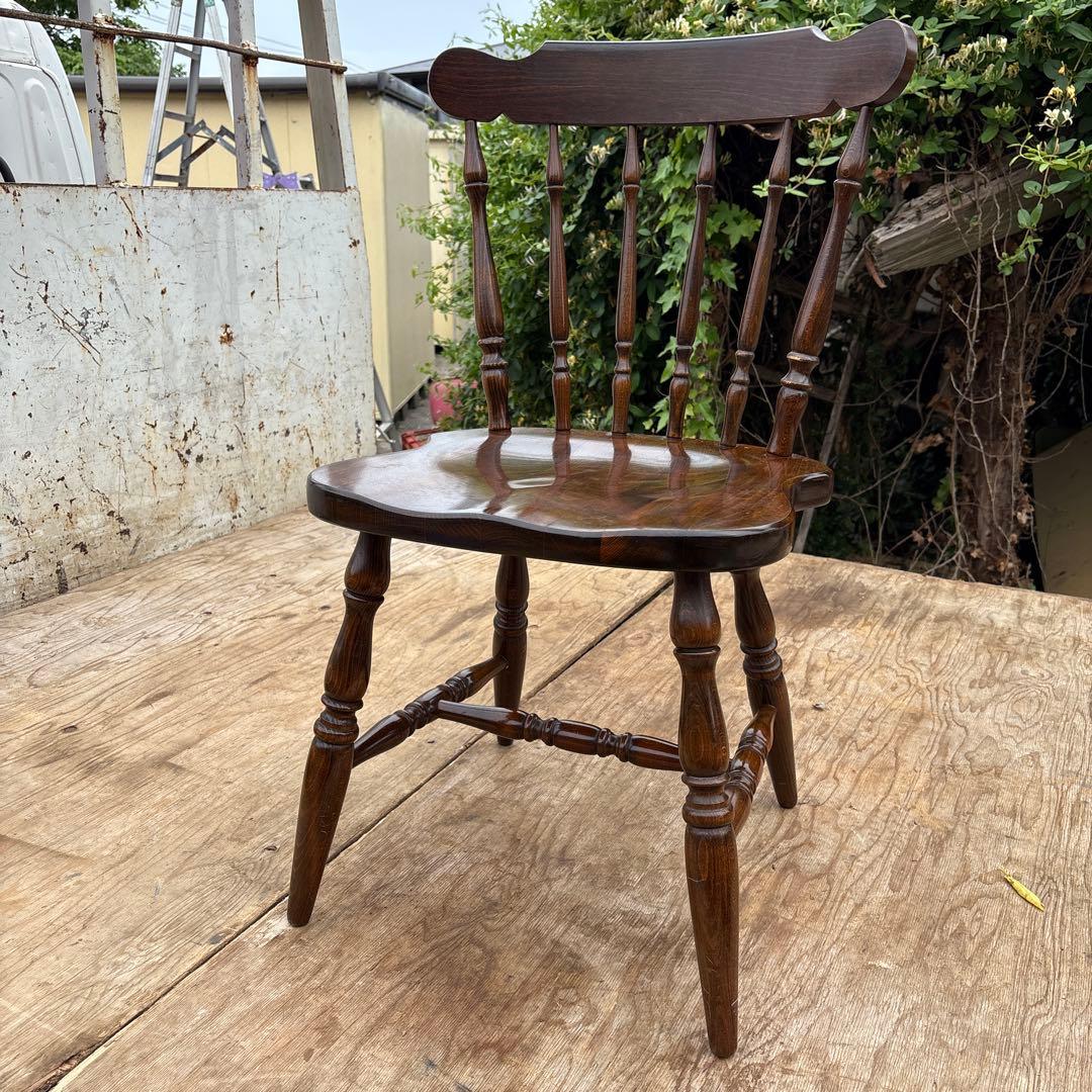 昭和レトロ　飛騨産業　キツツキマーク　ウィンザーチェア