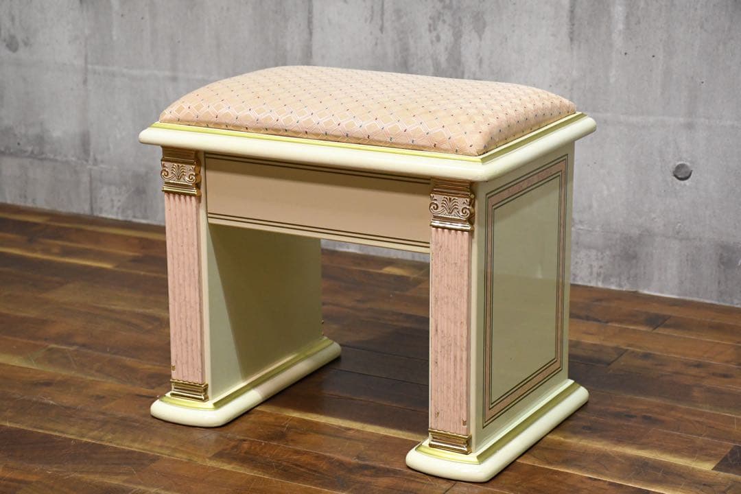 DGC71 イタリア製 スツール 姫系インテリア 腰掛け 椅子 玄関スツール