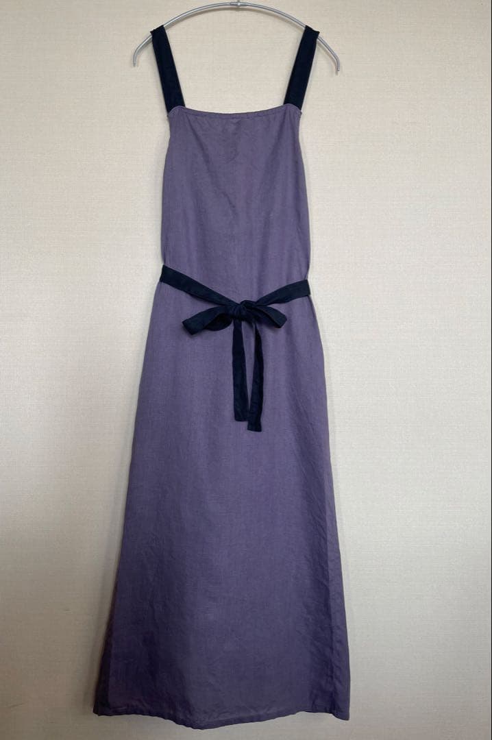 若山曜子　Fog Linen Work リネンフレアエプロン　藤色