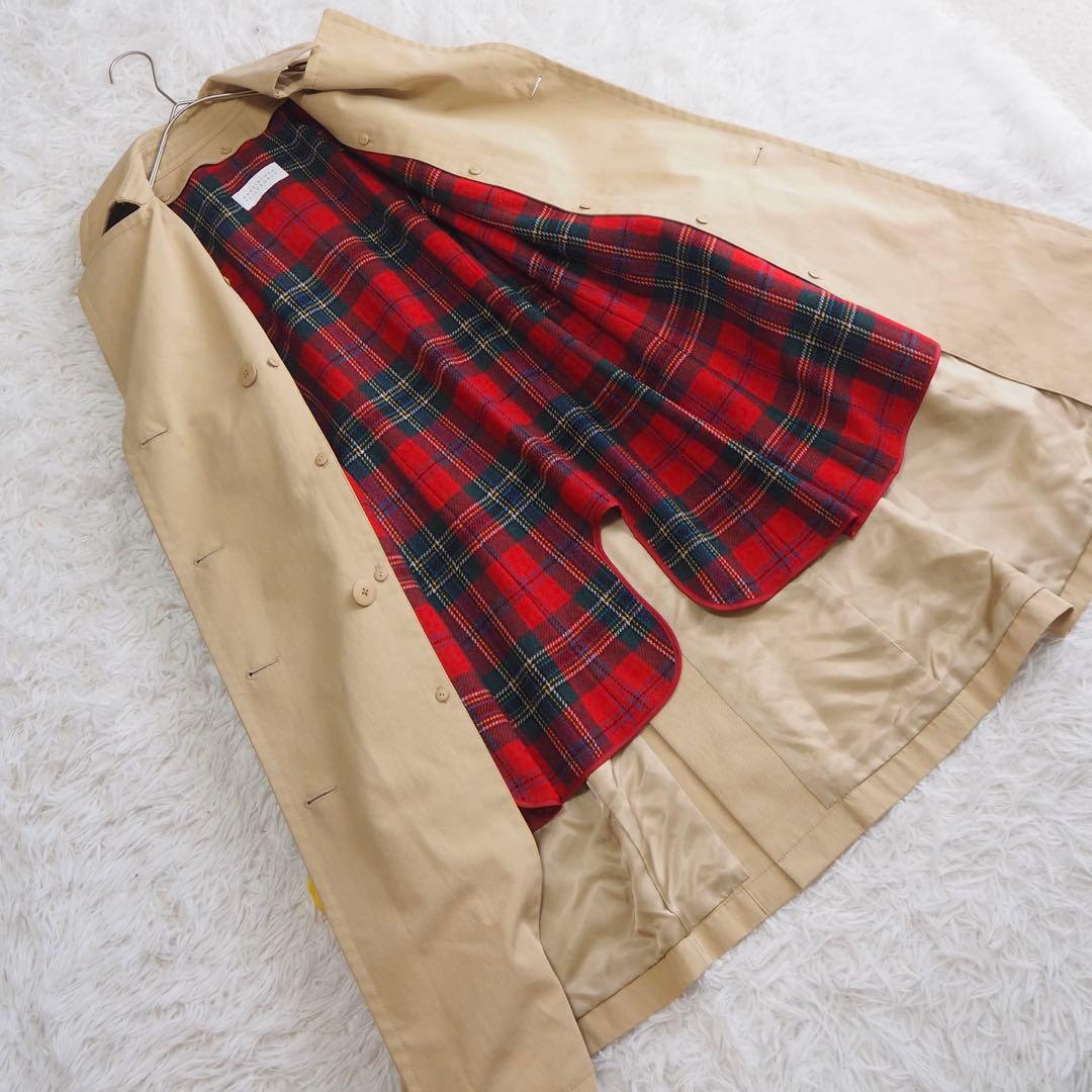 美品 マッキントッシュフィロソフィー トレンチコート ライナー チェック ベルト