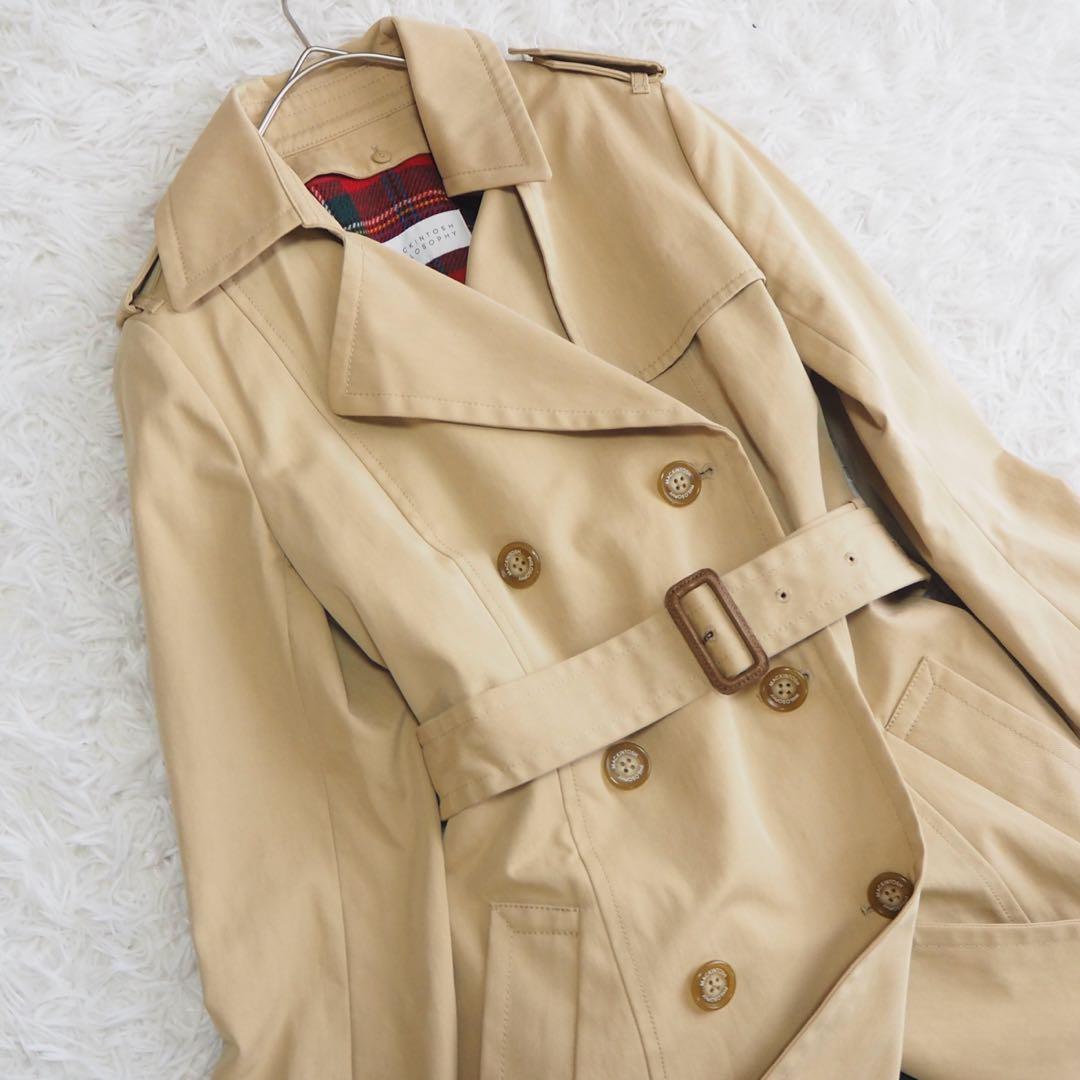 美品 マッキントッシュフィロソフィー トレンチコート ライナー チェック ベルト