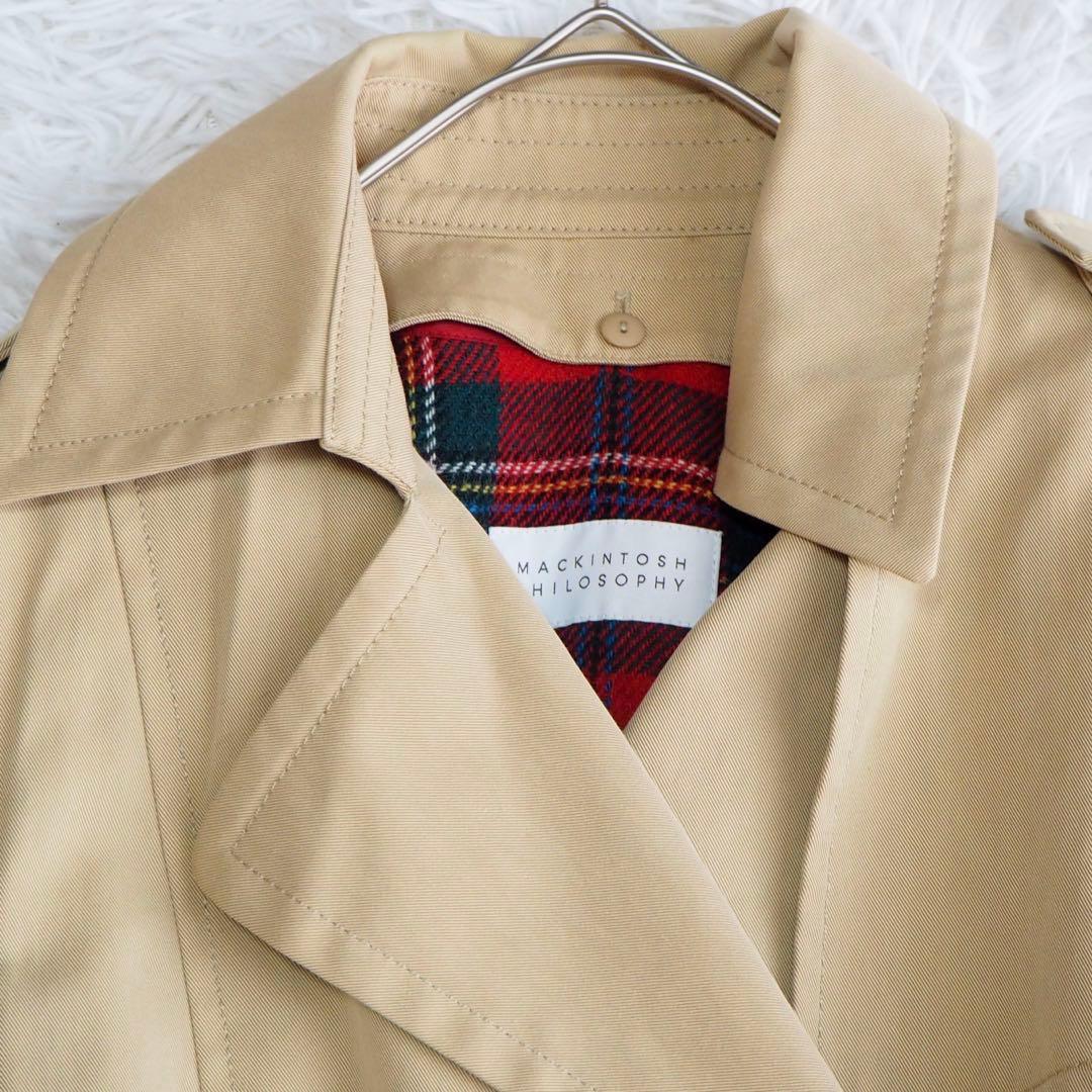 美品 マッキントッシュフィロソフィー トレンチコート ライナー チェック ベルト