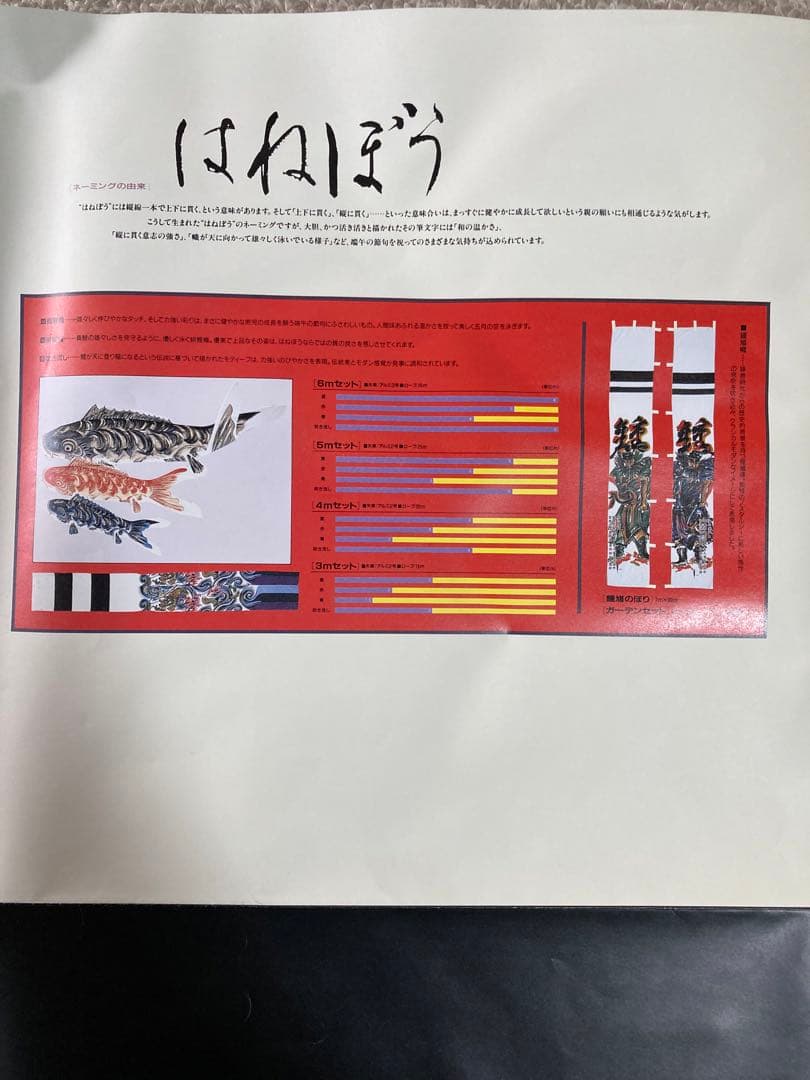 鯉のぼり　大家族7点　山本寛斎監修作　はねぼう　12mポールセット（一部品無し）