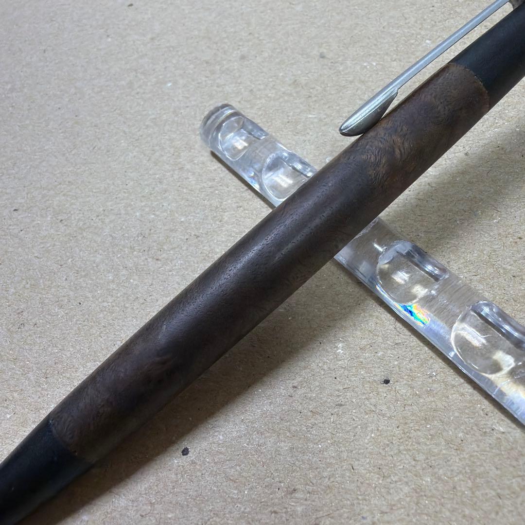 中古品 野原工芸 胡桃 クルミ シャーペン 0.5mm シルバー金具 旧型