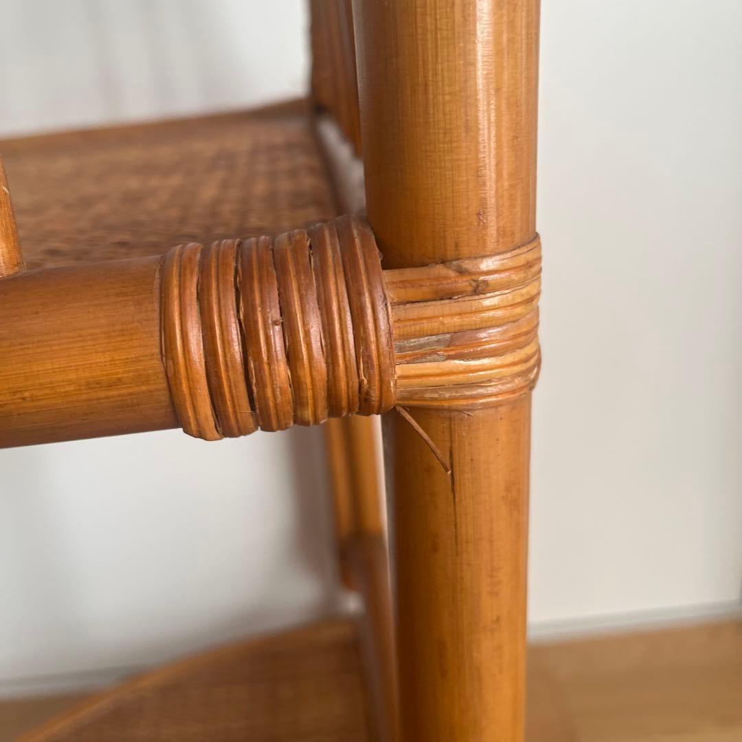 ラタン コーナーシェルフ 籐家具 3段 収納棚 ナチュラル 北欧風　ラック