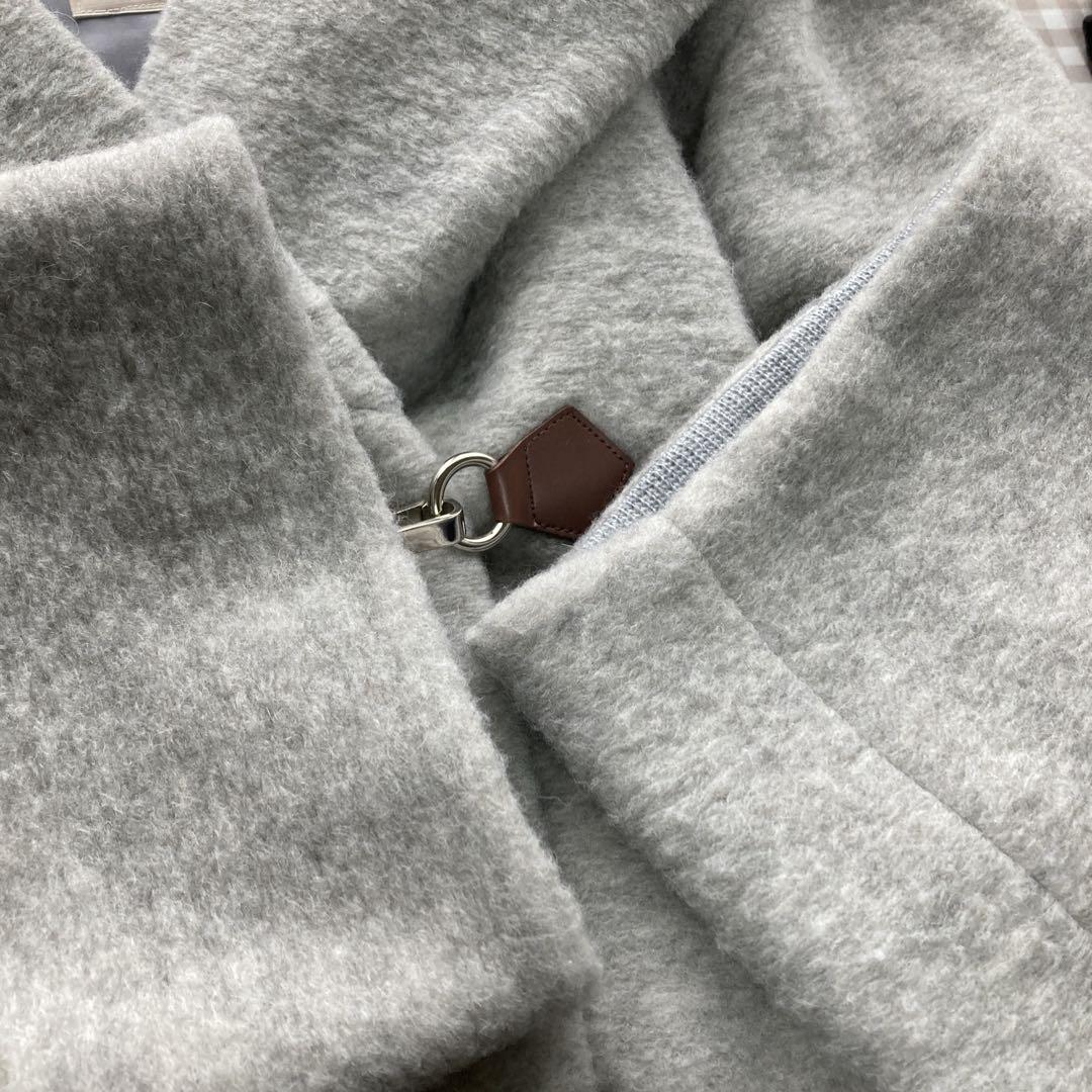 美品ROSE TIARA フーデットコート　ライトグレー　サイズ46 ダッフル