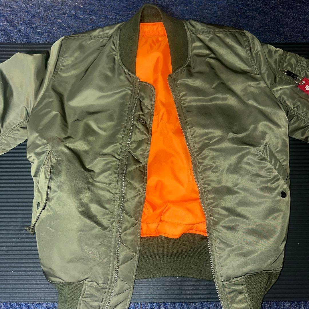 ALPHA INDUSTRIES MA-1 フライトジャケット カーキ　S