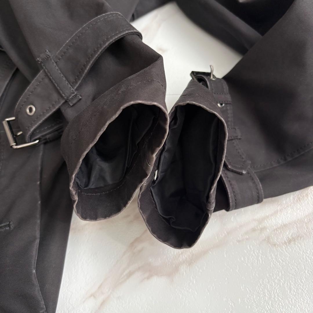 人気◆バーバリーブルーレーベル ライナー ベルト付 トレンチコート 黒 L